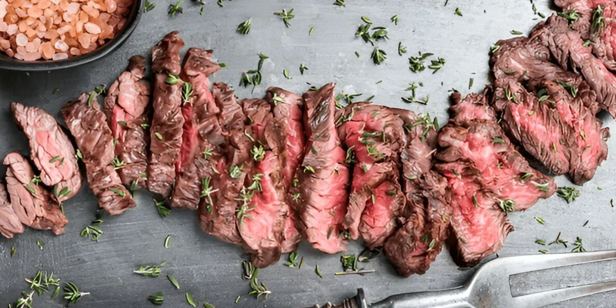 Delicious skirt steak marinated in a flavorful blend of spices and ready to be grilled